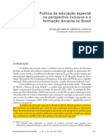 Política de educação especial na perspectiva inclusiva e a formação docente no Brasil