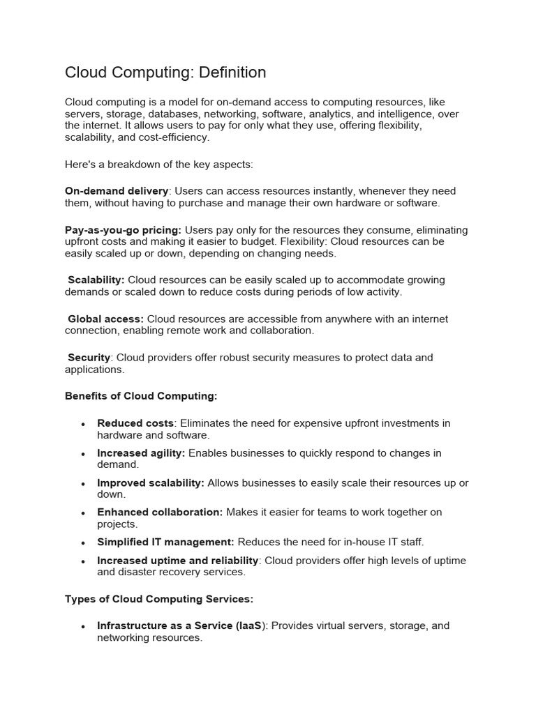 Cloud computing uint 1 2 download free pdf cloud computing