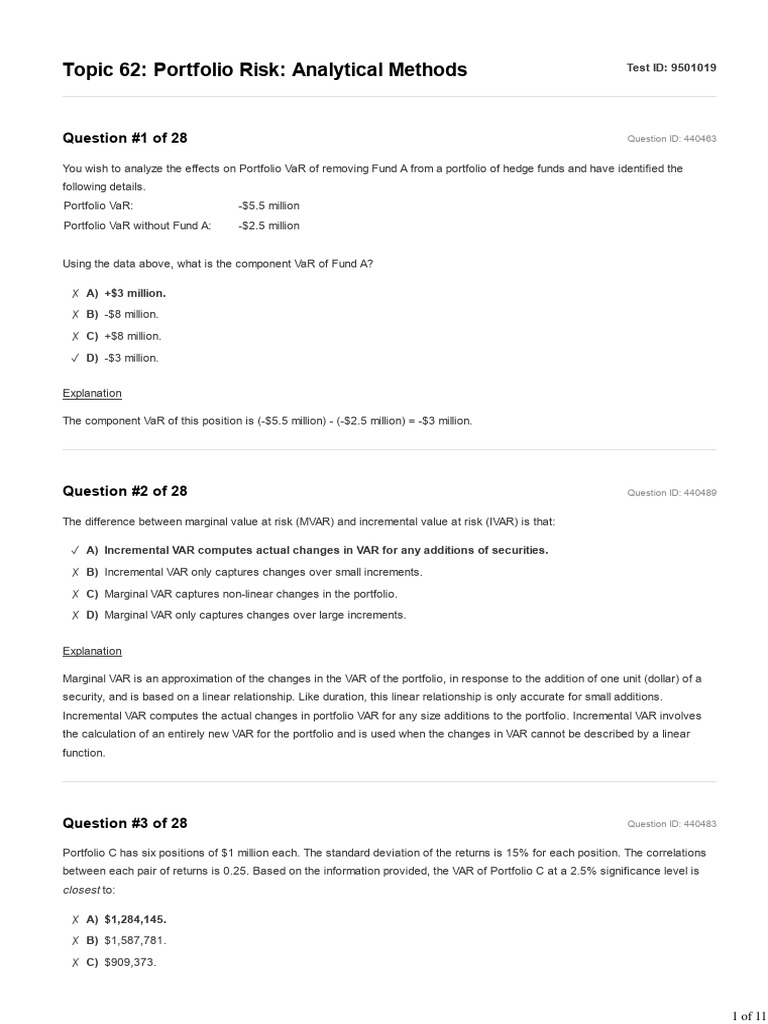 Portfolio Risk Analysis Methods | PDF | Diversification (Finance ...