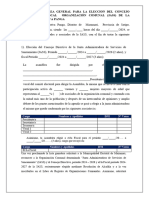 Acta de Asamblea General para La Eleccion Del Concejo Directivo y Fiscal Organización Comunal