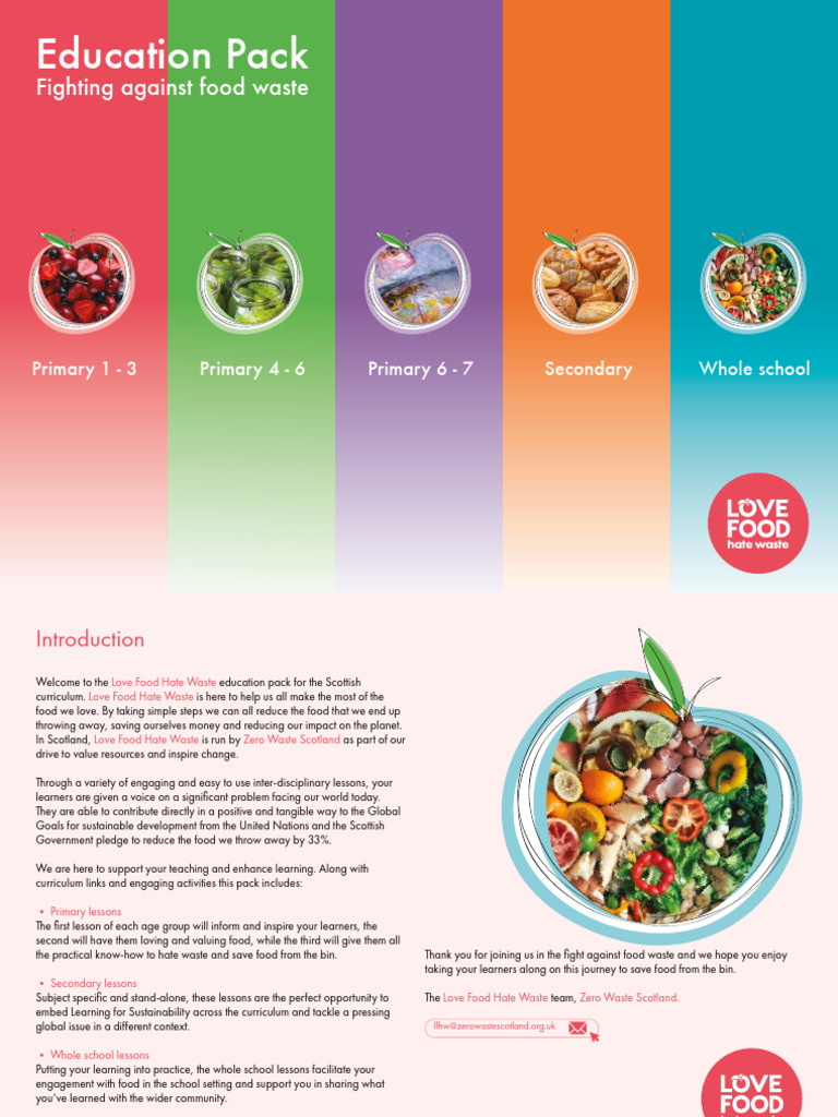 Love Food Hate Waste Education Pack | PDF | Refrigerator | Foods