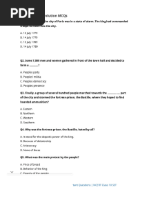 The French Revolution MCQs Class 9 History Chapter 1
