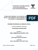 Informe Profesional de Servicio Social: Mtra. María Susana