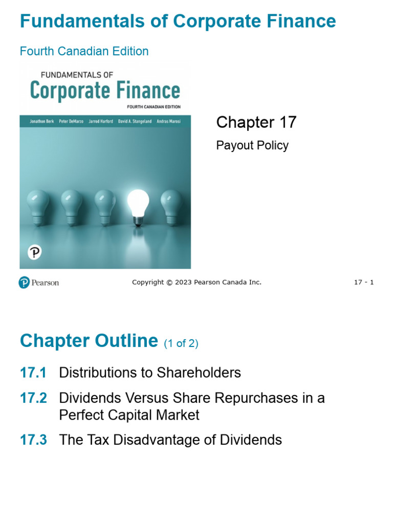 17 Berk4ce PPT ch17 | PDF | Dividend | Share Repurchase