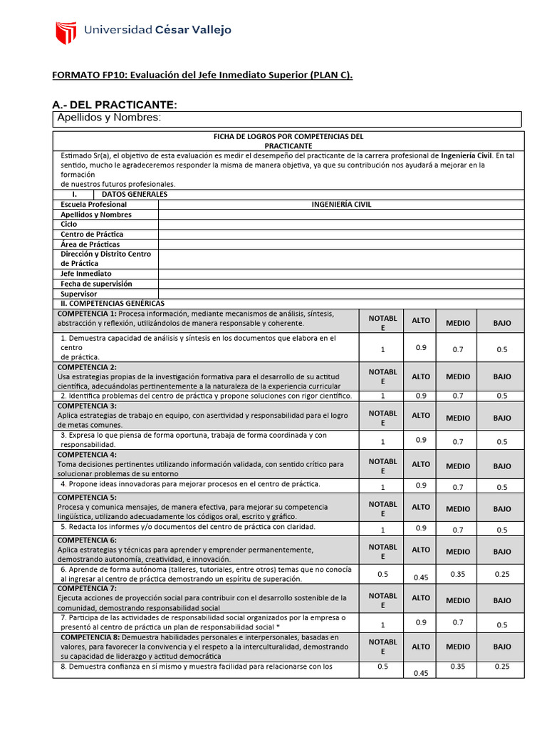 Formato FP10 - Plan C | Descargar gratis PDF | Evaluación | Creatividad