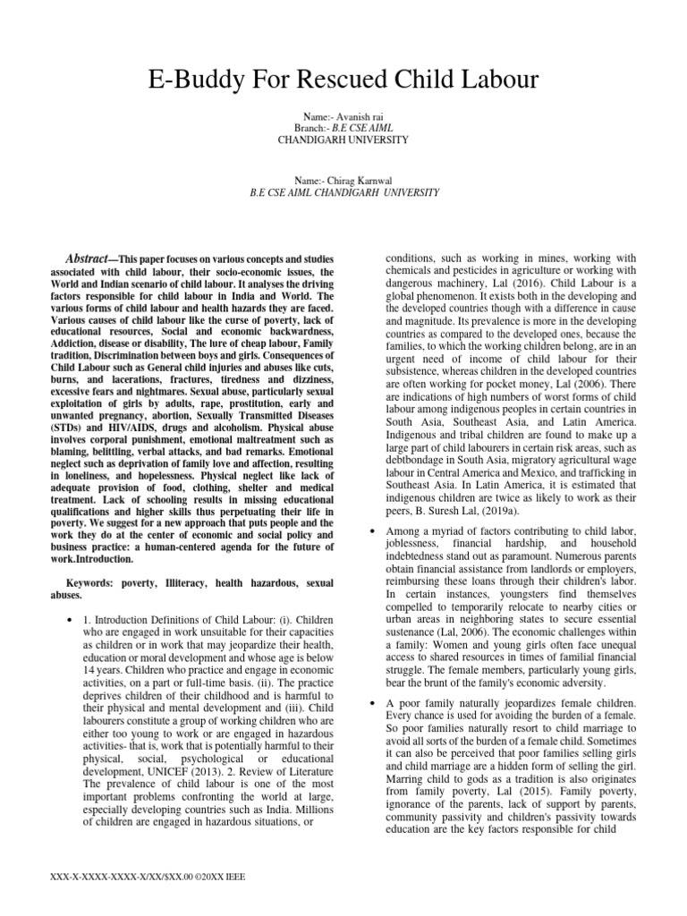 Echild labour research paper | PDF | Child Labour | Labour Economics