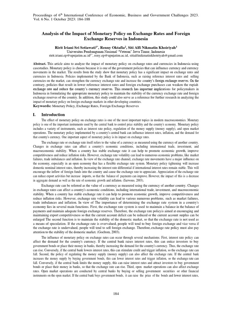 Impact of Tight Money Policy on Exchange Rates | PDF | Exchange Rate ...