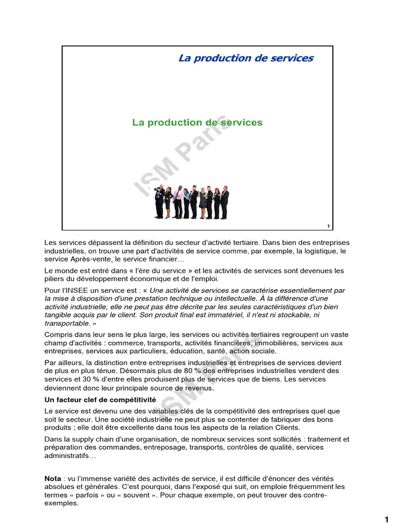 Services : Clé de la Compétitivité Économique | PDF | Motivation | Motivant