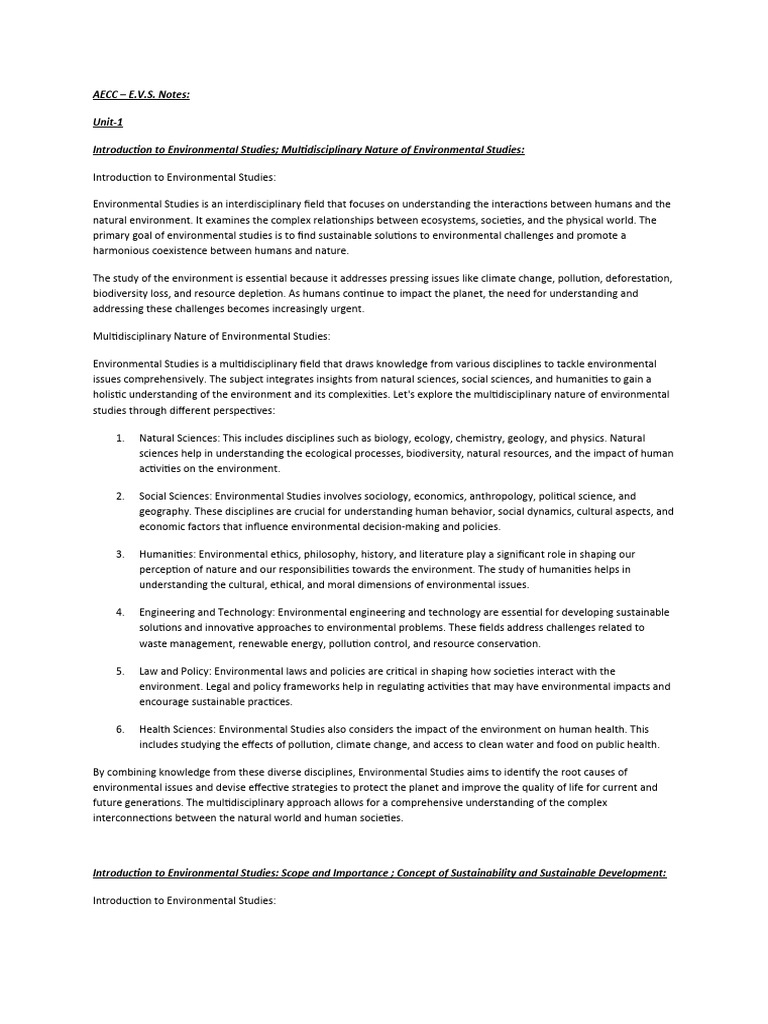 Aecc Evs Notes Download Free Pdf Renewable Energy Energy Development