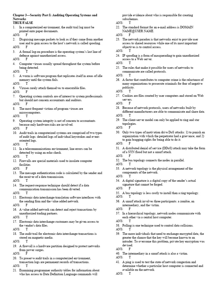 Operating Systems and Network Security Audit | PDF | Computer Network ...