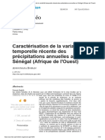 Caractérisation de la variabilité temporelle récente des précipitations annuelles au Sénégal (Afrique de l'Ouest)