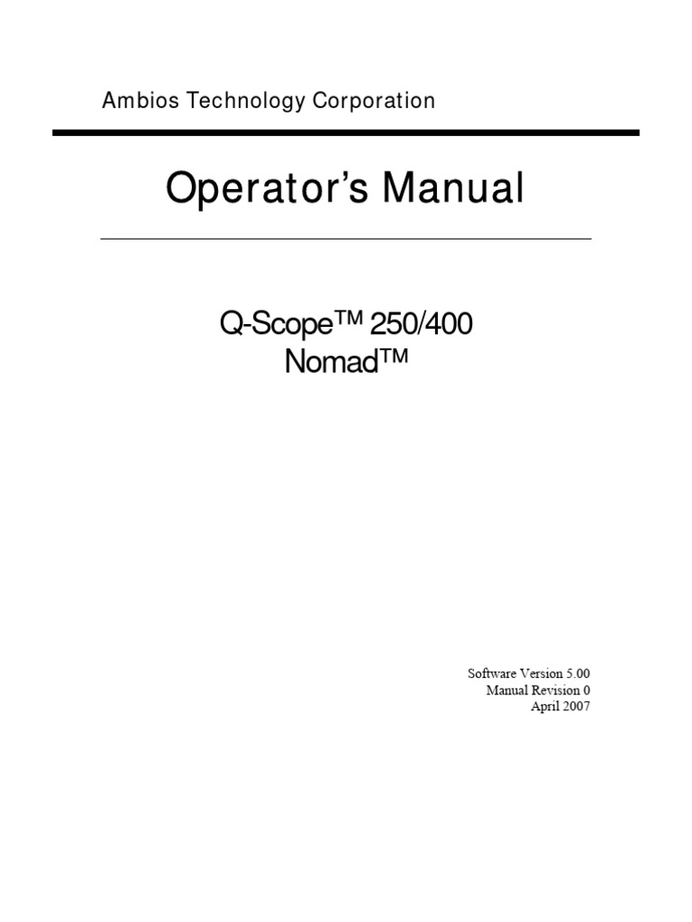 QScope Manual | PDF | Atomic Force Microscopy | Scanning Tunneling ...