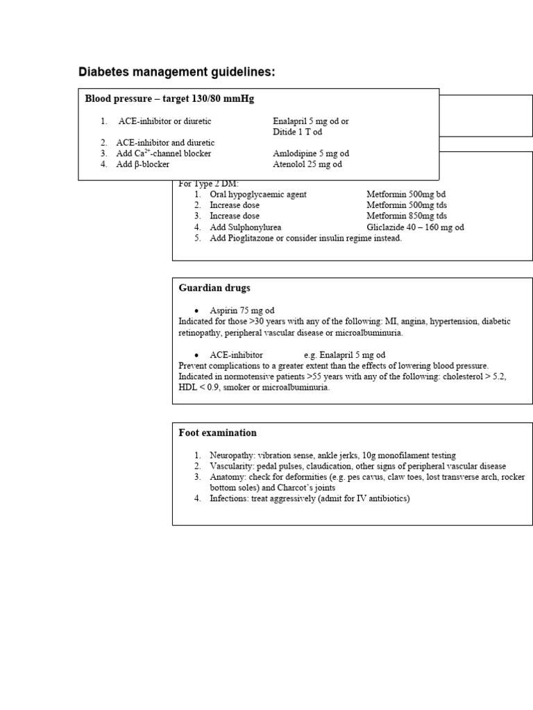 Diabetes management guidelines pdf