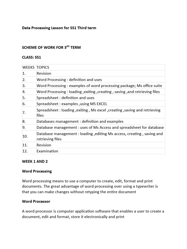 data-processing-lesson-for-ss1-third-term-pdf-databases-spreadsheet