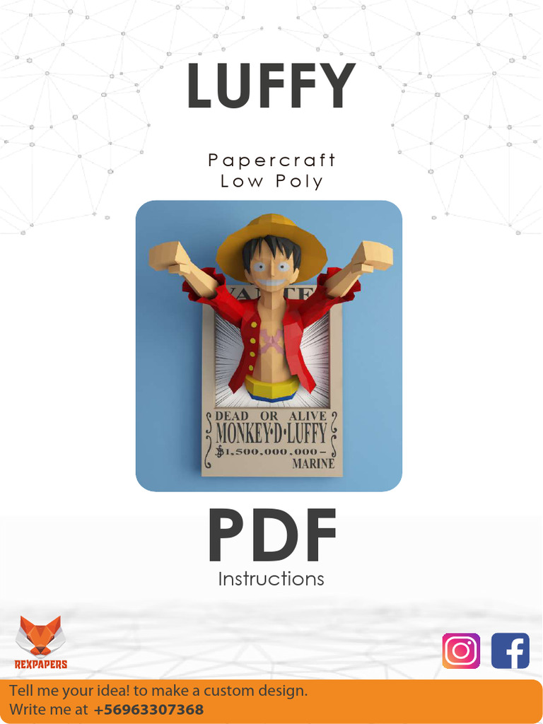Luffy Papercraft Template PDF Guide | PDF
