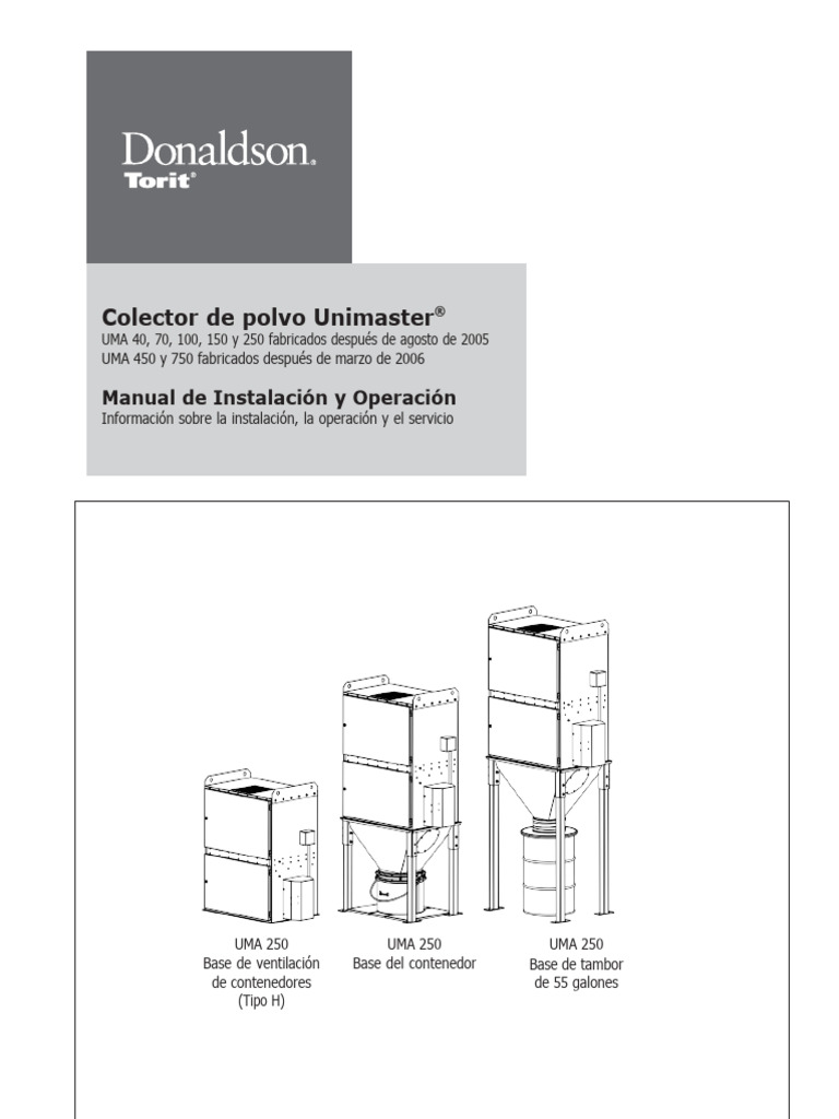 Colector-de-Polvos-Unimaster-UMA-SPM-IOM | PDF | Ingenieria Eléctrica ...