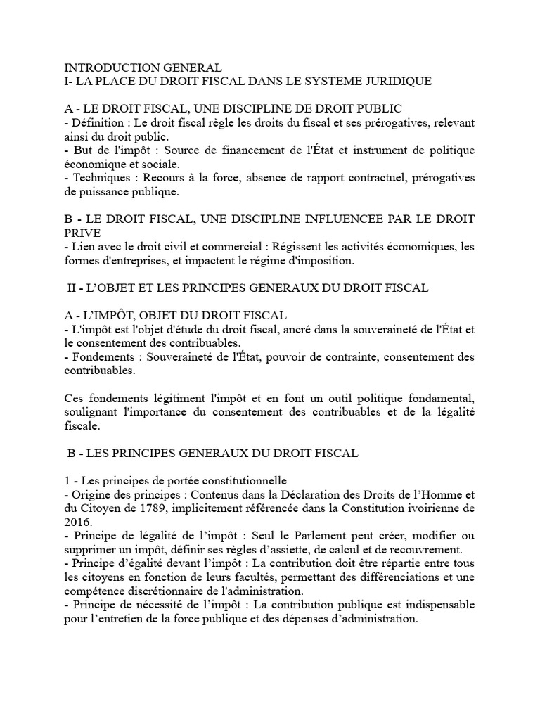 Principes et Sources du Droit Fiscal | PDF | Impôts | Loi