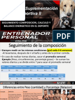 Nutrición y Suplementación Deportiva II: Seguimiento Composicion, Calculo Y Balance Energetico en El Deporte