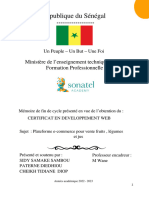 République Du Sénégal: Ministère de L'enseignement Technique Et de La Formation Professionnelle