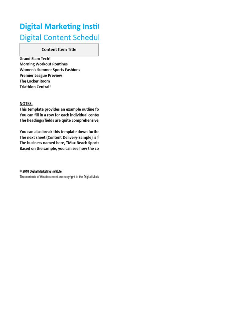 Content Planning Template Pdf Websites You Tube