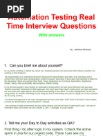 Automation Testing Real Time Interview Questions