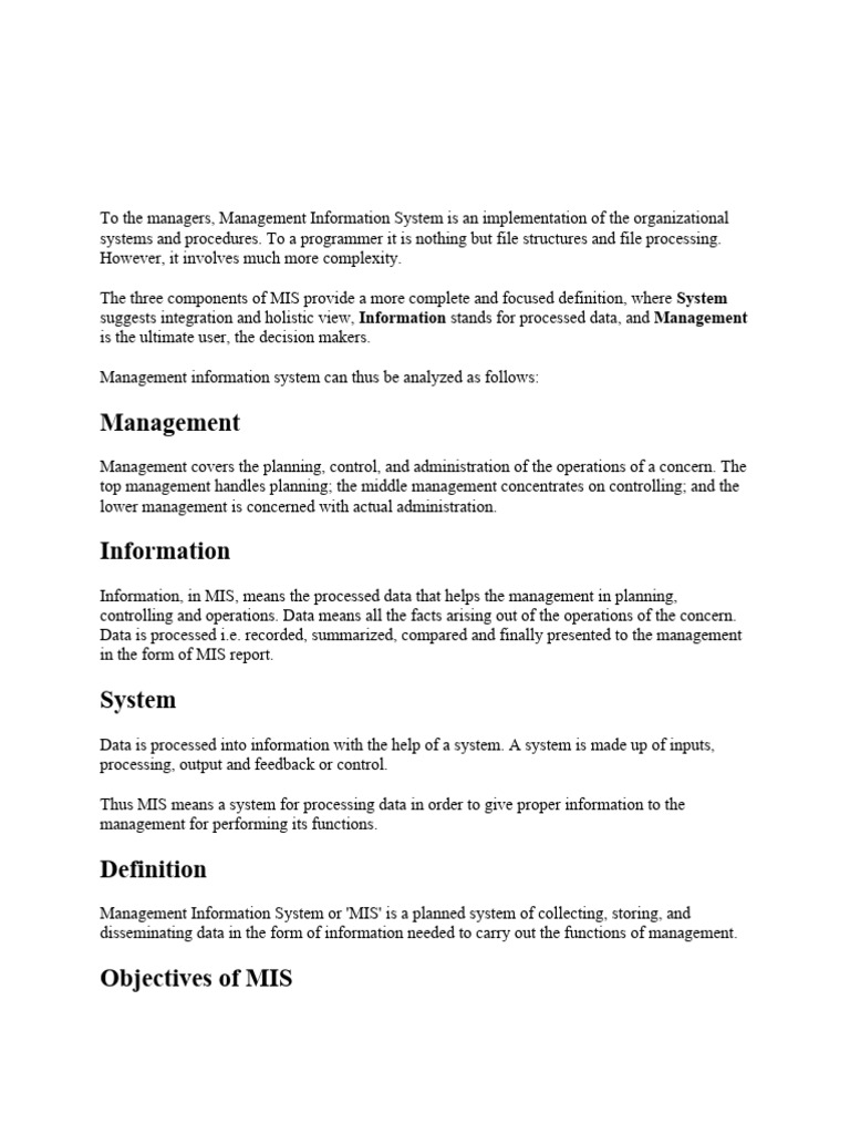 Characterutdbkistics of MIS | PDF | Information | Enterprise Resource ...