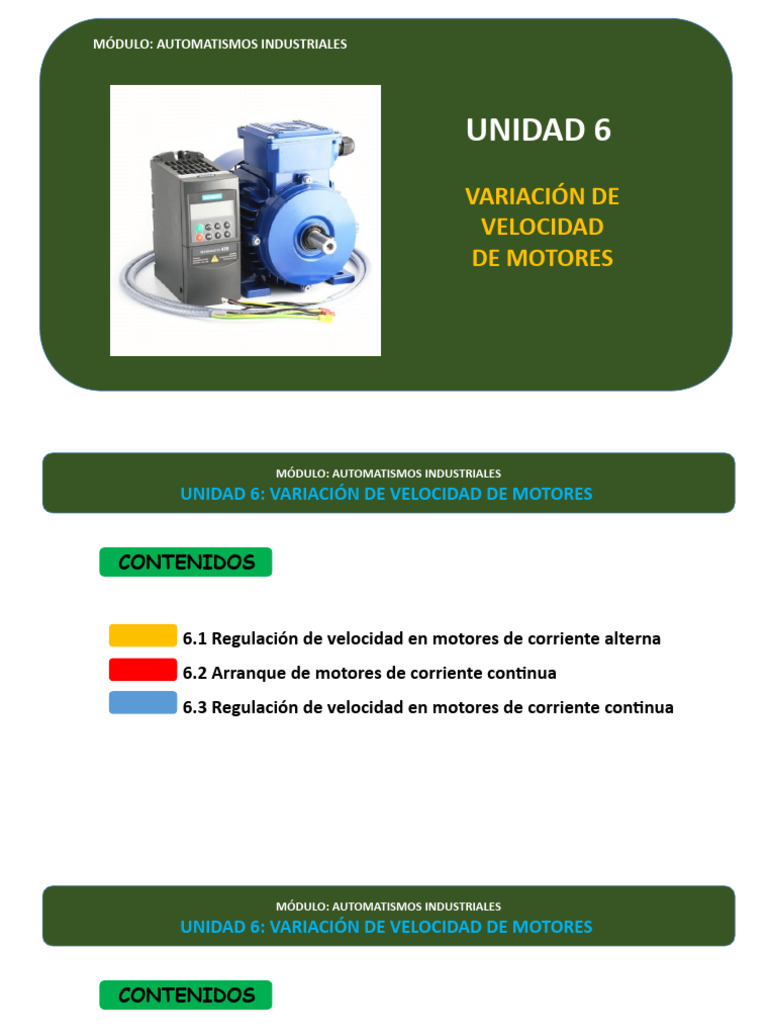 Ud6 Variación de Velocidad de Motores | PDF | Corriente eléctrica ...