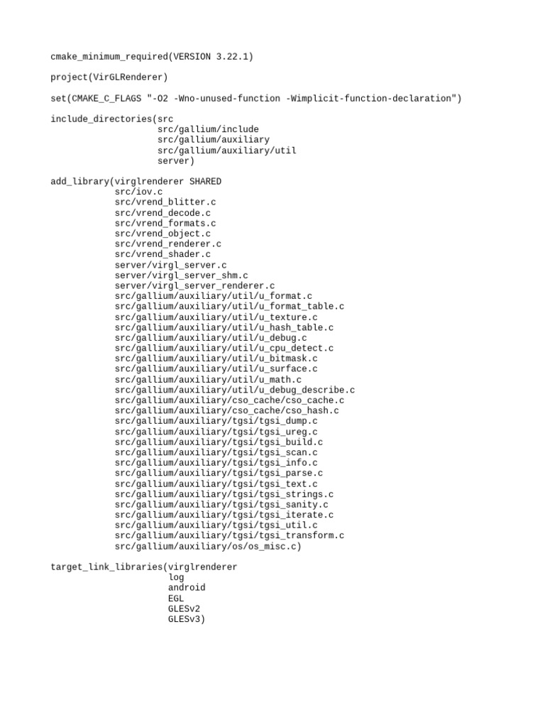 CMake Setup for VirGLRenderer | PDF | Business | Technology & Engineering