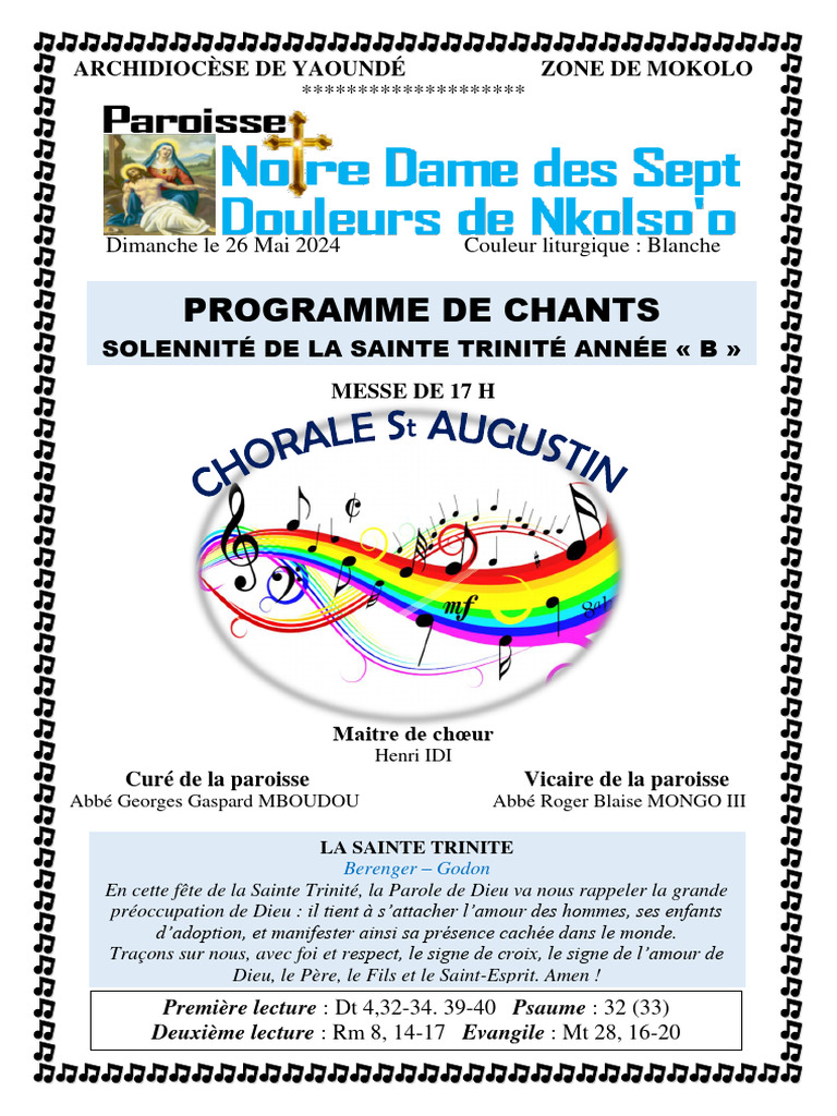 Sainte Trinite Annee B Pdf Agnus Dei Sacrement
