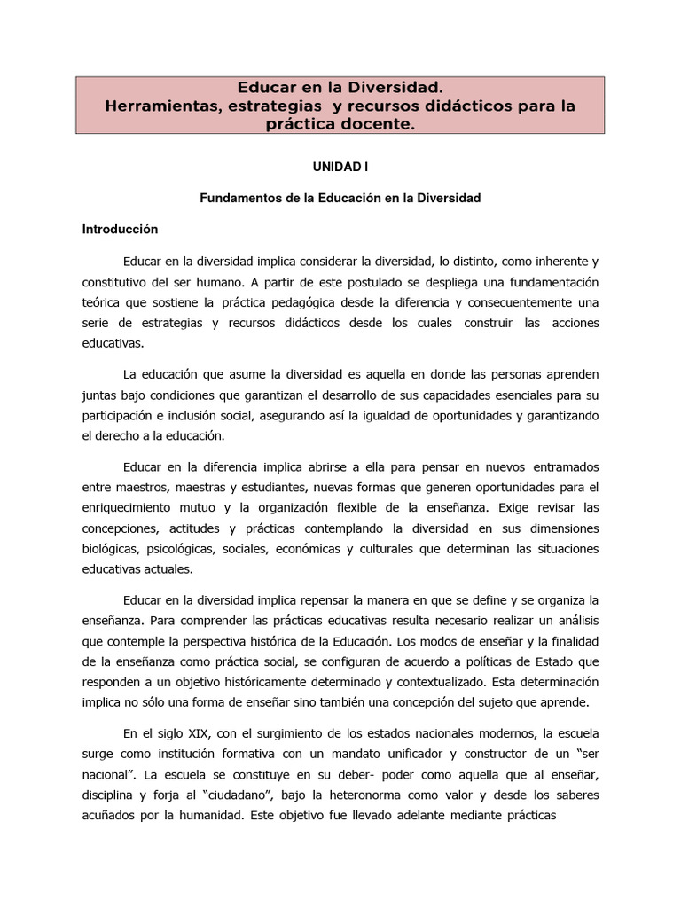 Educar en La Diversidad. | PDF | Educación de la primera infancia ...
