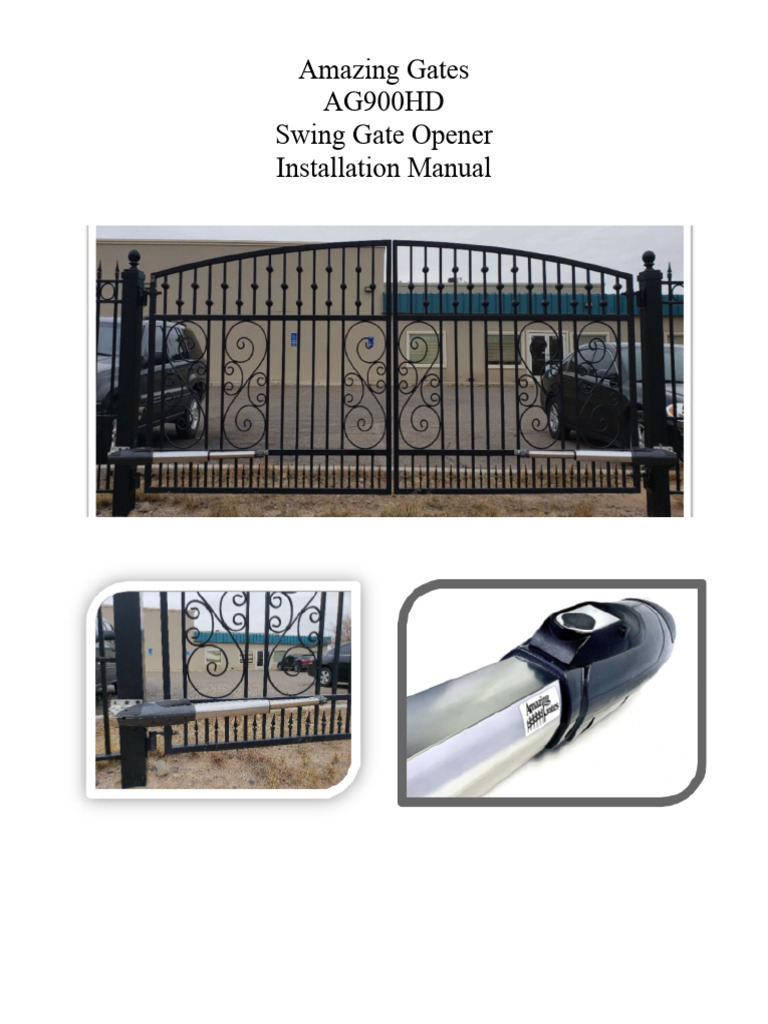 AG900HD Swing Gate Opener Manual | PDF | Legal Liability | Disclaimer