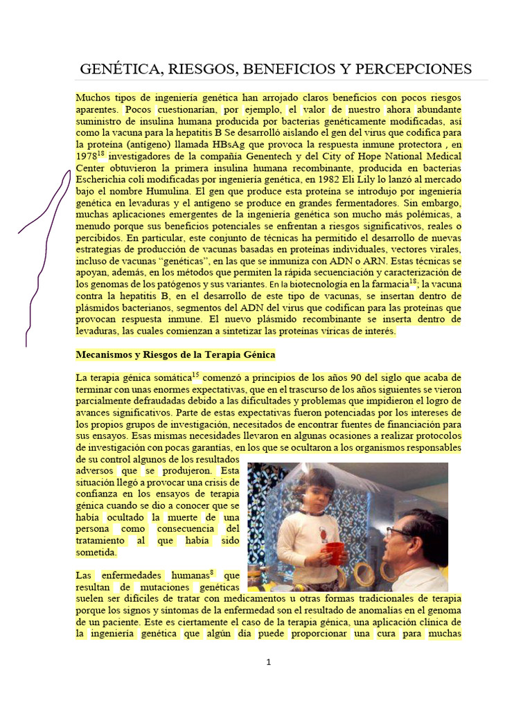 Beneficios y riesgos de la terapia génica | PDF | Terapia de genes | Virus