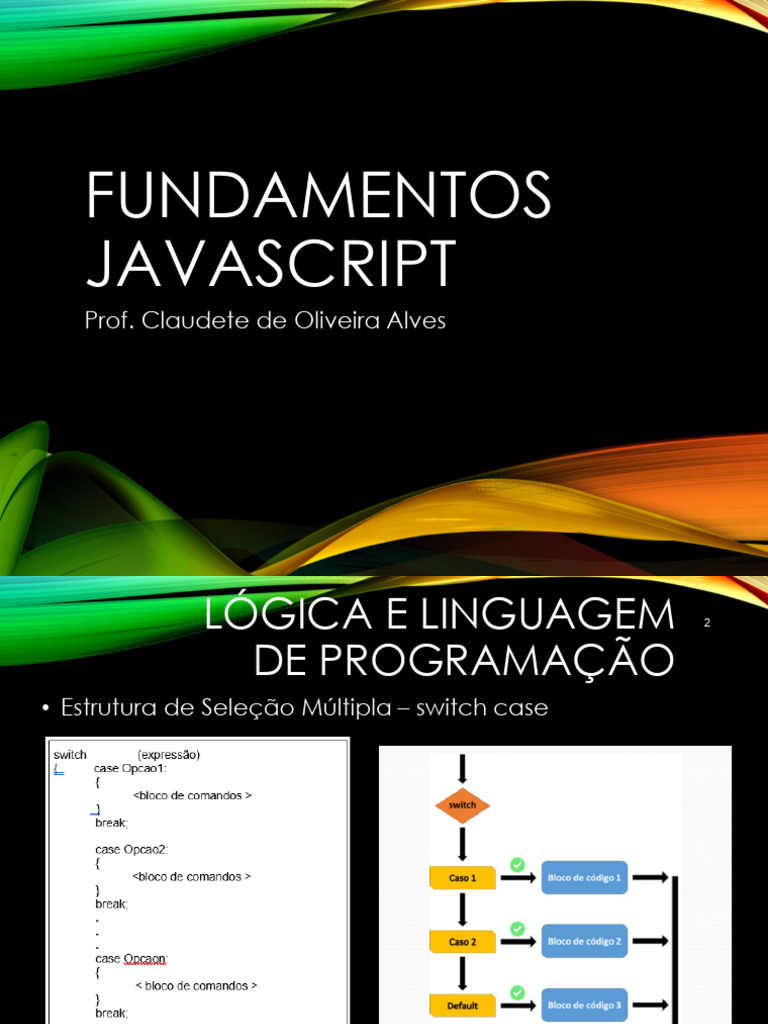 Estrutura switch case em JavaScript | PDF | Lógica | Programação de ...