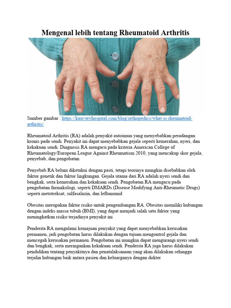 Panduan Lengkap Rheumatoid Arthritis | PDF | Sains & Matematika