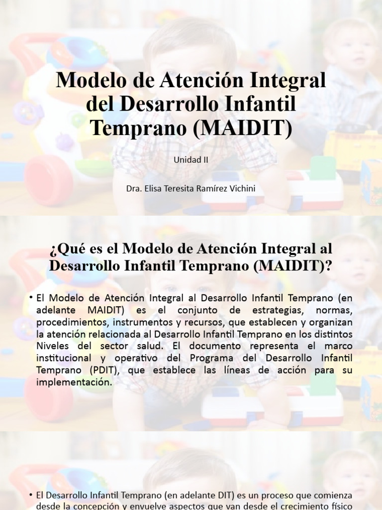 Unidad III Modelo de Atención Integral Del Desarrollo Infantil Temprano ...