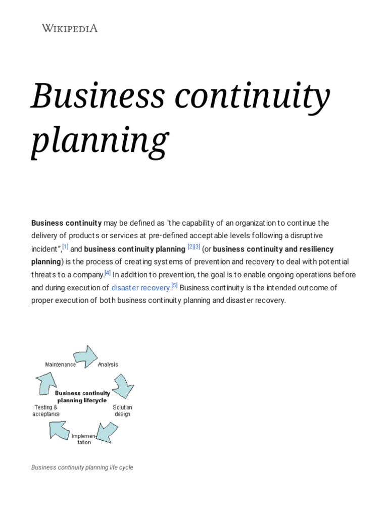 Business Continuity Planning Overview | PDF | Business