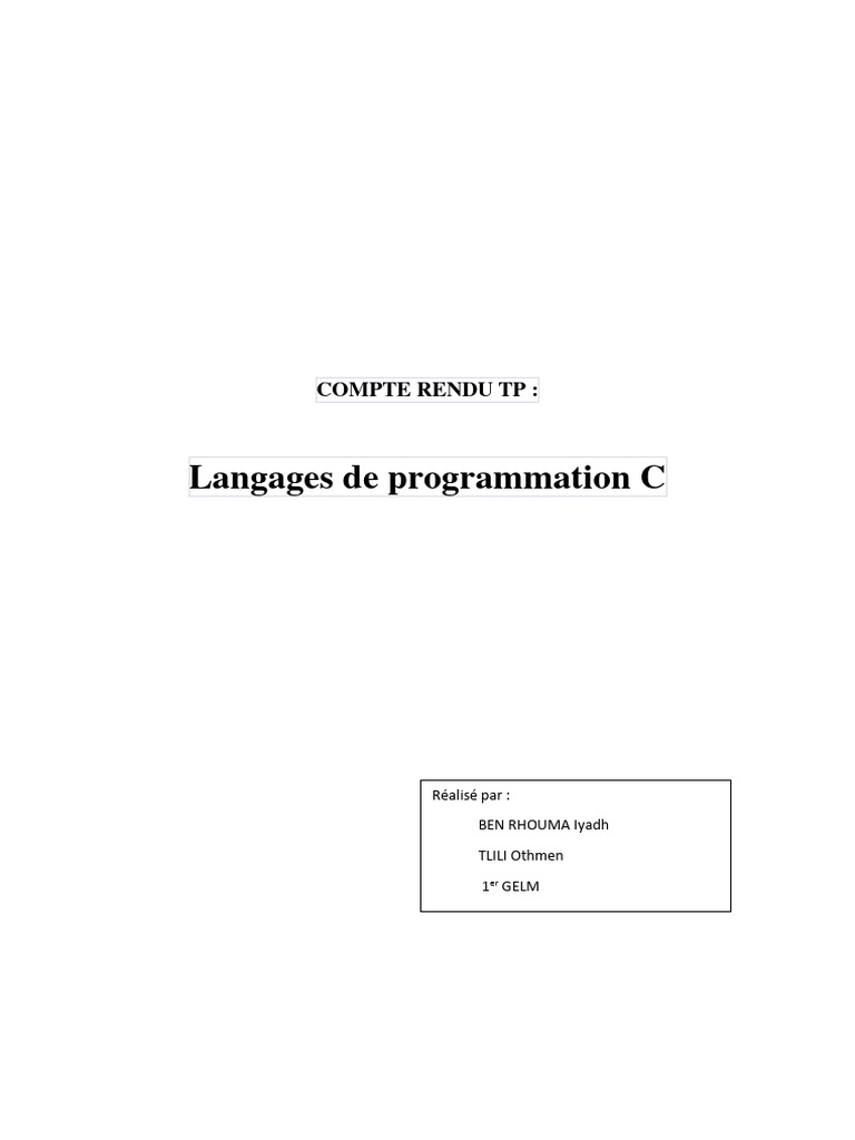 Compte Rendu C | PDF | Programme informatique | Programmation