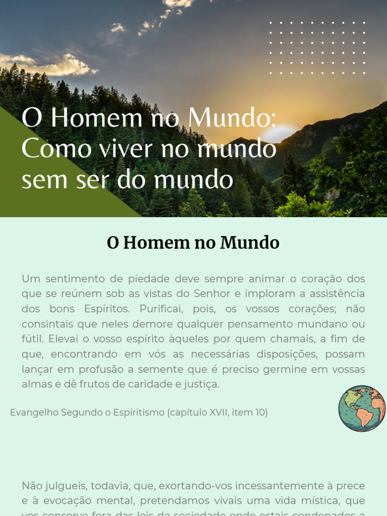 O Homem No Mundo | PDF | Espiritismo