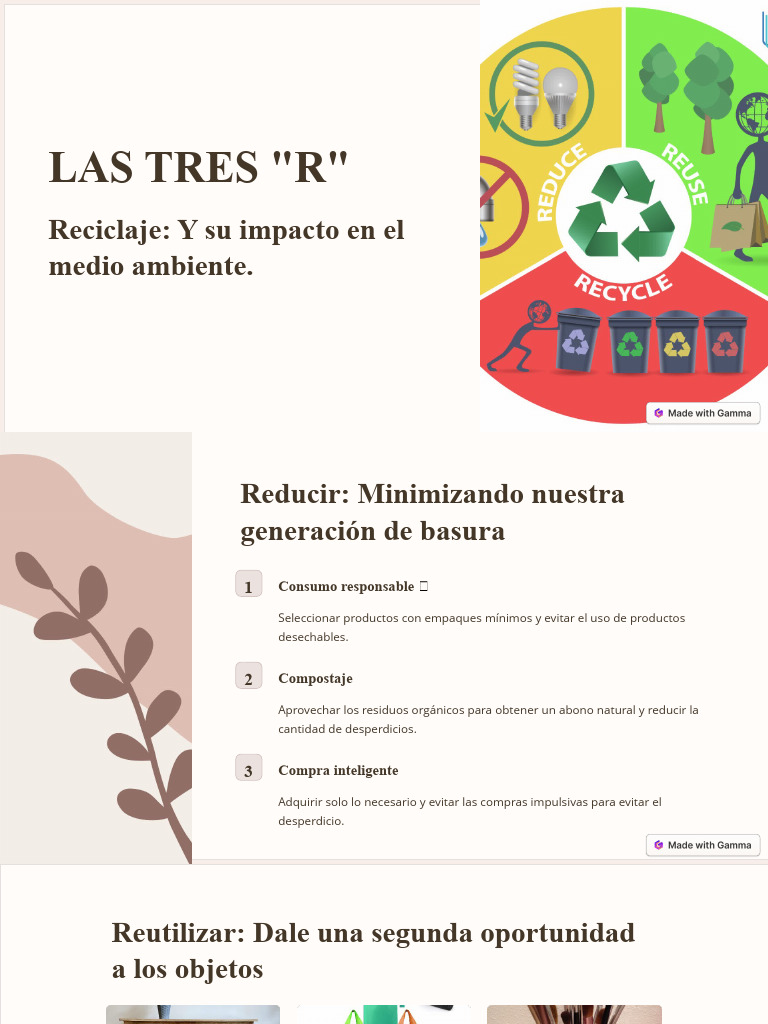 Impacto de las 3R en el Medio Ambiente | PDF | Reciclaje | Residuos