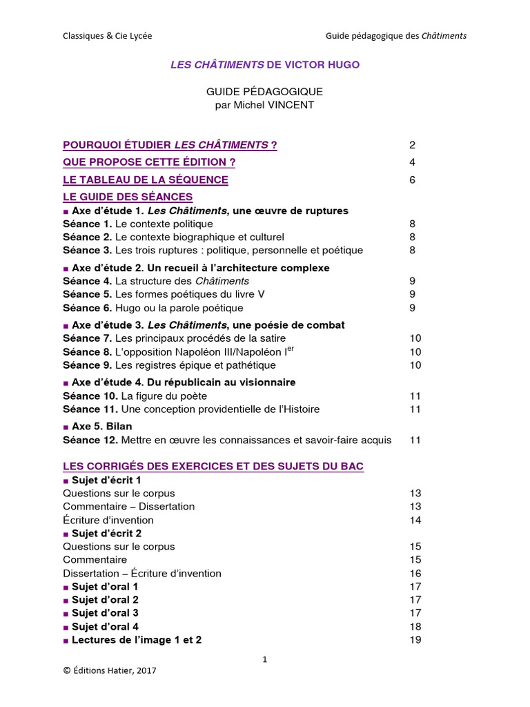 Guide pédagogique sur Les Châtiments | PDF | Poésie | Victor Hugo