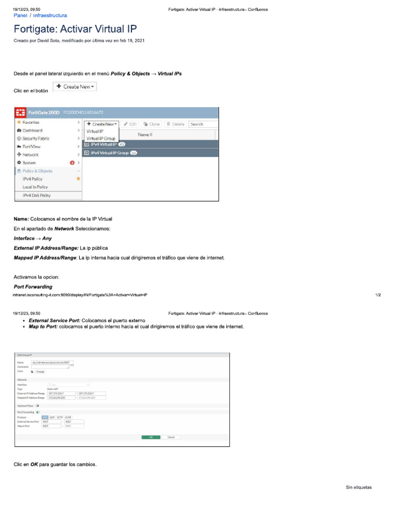 Fortigate - Activar Virtual IP | PDF