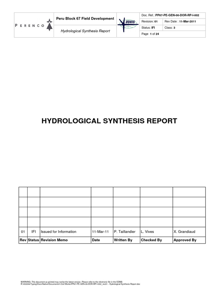PP67-PE-GEN-00-DOR-RP-I-002 - Rev01 - Hydrological Synthesis Report ...