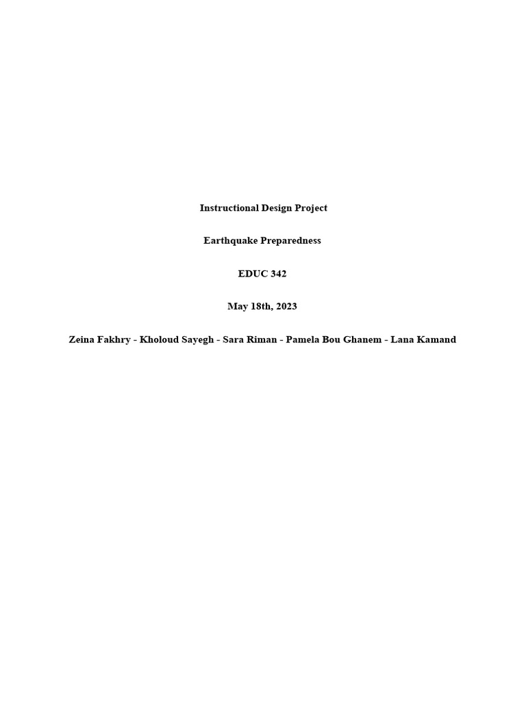 Instructional Design Document 2 | PDF | Learning | Educational Assessment