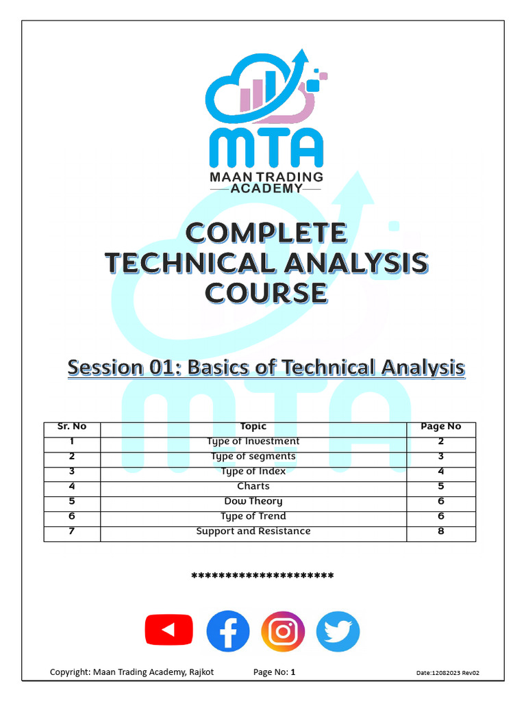 Session 01 Basics of Technical Analysis | PDF | Commodity Markets