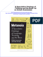 Full Ebook of Metanoia A Speculative Ontology of Language Thinking and The Brain 1St Edition Armen Avanessian Online PDF All Chapter