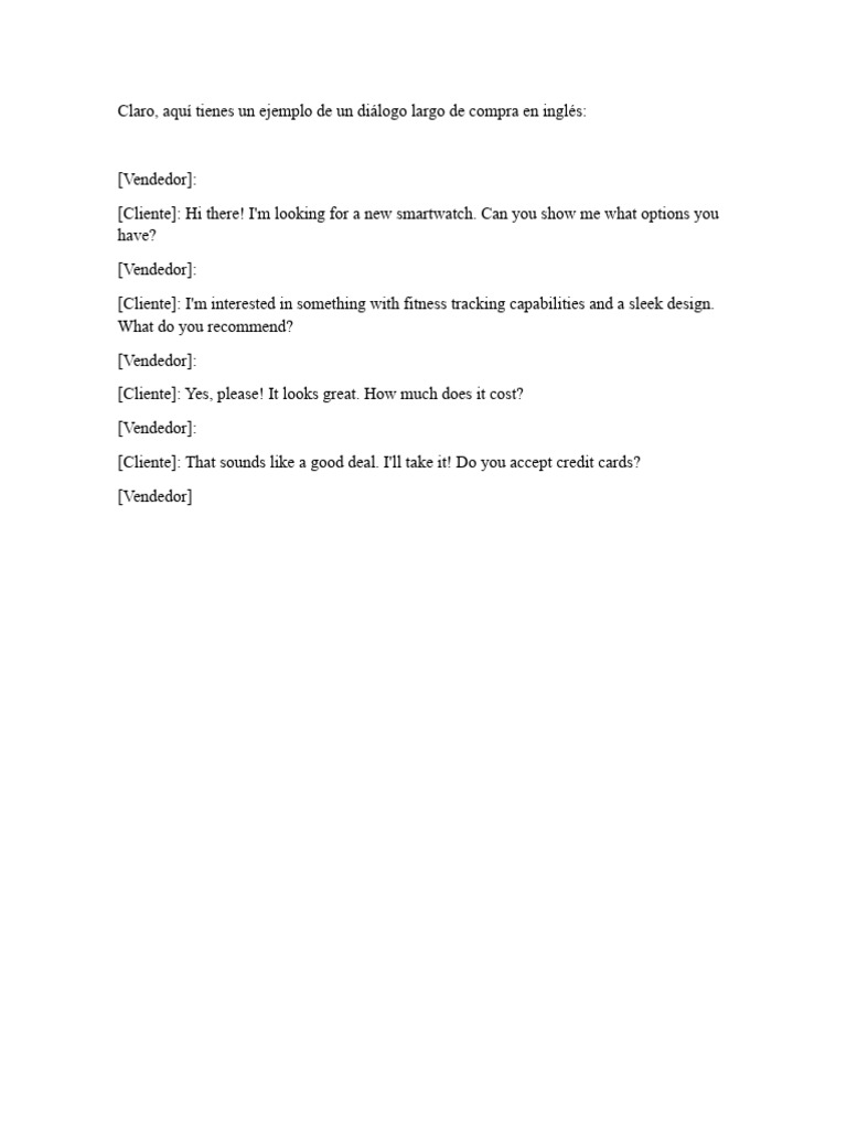 Smartwatch Purchase Dialogue Example | PDF | Business
