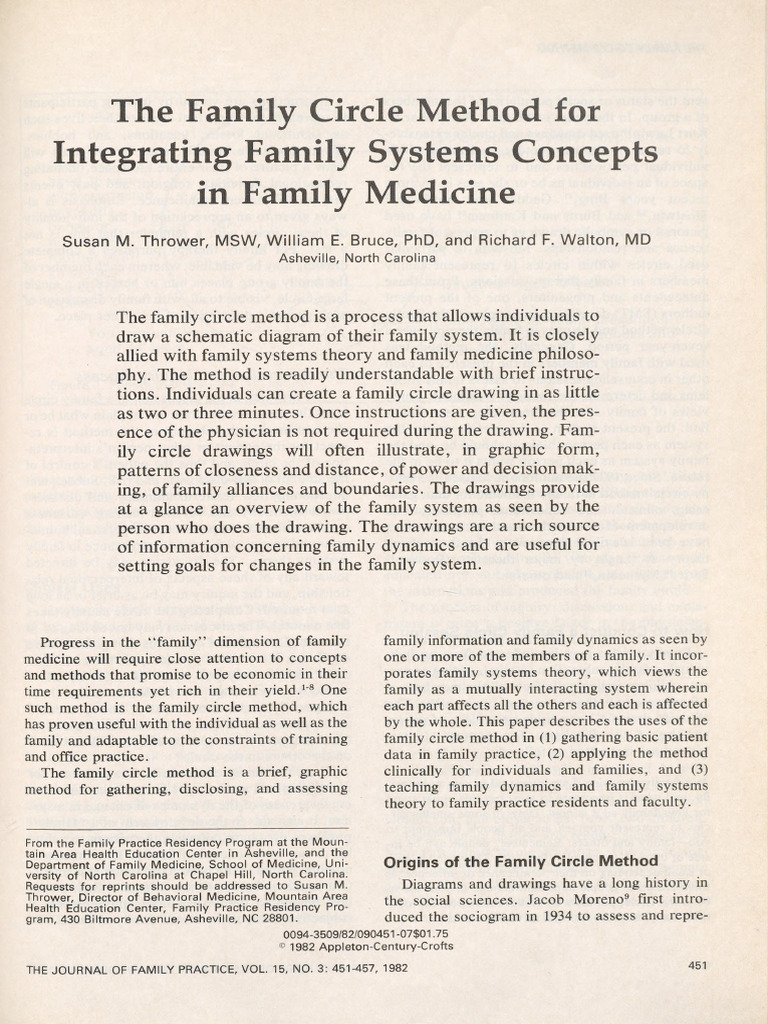 Family Circle Method in Family Medicine | PDF | Systems Theory | Family ...