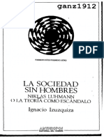 IZUZQUIZA, I. - La Sociedad Sin Hombres (Niklas Luhmann o La Teoría Como Escándalo) (OCR) (Por Ganz1912)