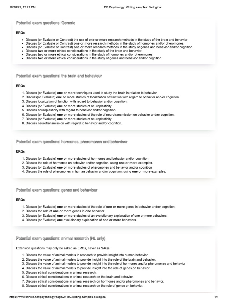 Exam Questions on Human Behavior | PDF | Behavior | Pheromone