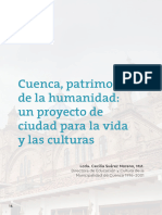 Cuenca Patrimonio de La Humanidad Un Proyecto de Ciudad para La Vida y Las Culturas